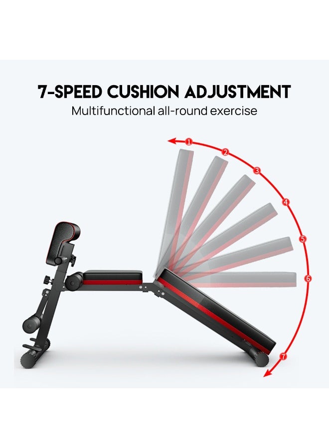 PORIYA Adjustable Weight Bench for Full Body Workout, Multi-Purpose Foldable Strength Training Bench, 7-Level Adjustable Incline/Decline/Flat Bench for Home Gym - Image 2